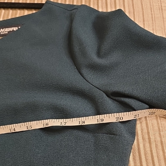 Karl Lagerfeld Blue Mini Dress with Lace Sleeves - Picture 9 of 11